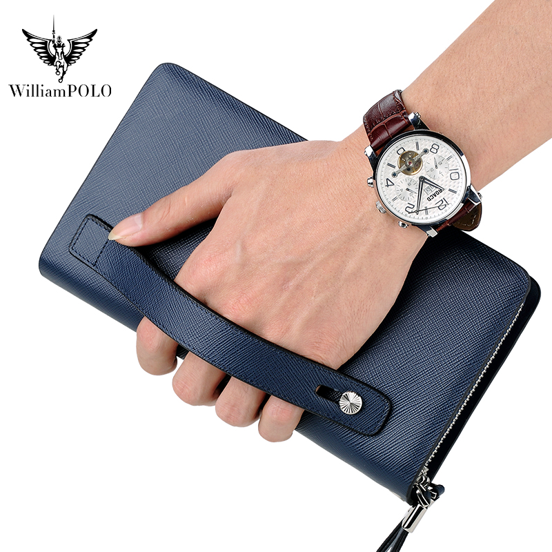 Key Holder Leather Pouch - WILLIAMPOLO Luksusowa męska skórzana torba kopertówka,