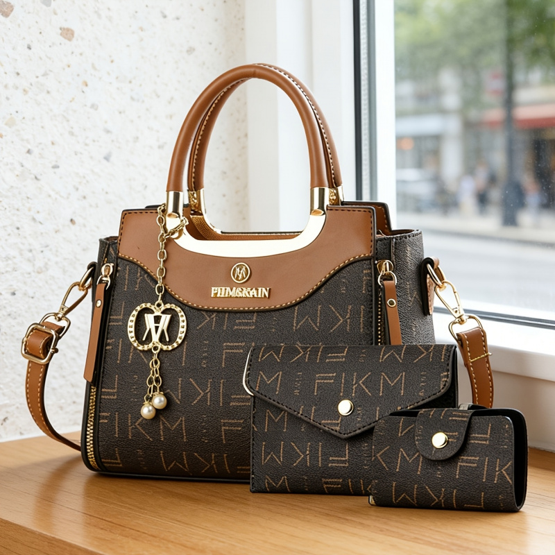 Luxury Bags For You - 3-częściowy zestaw torebek z nadrukowanymi literami