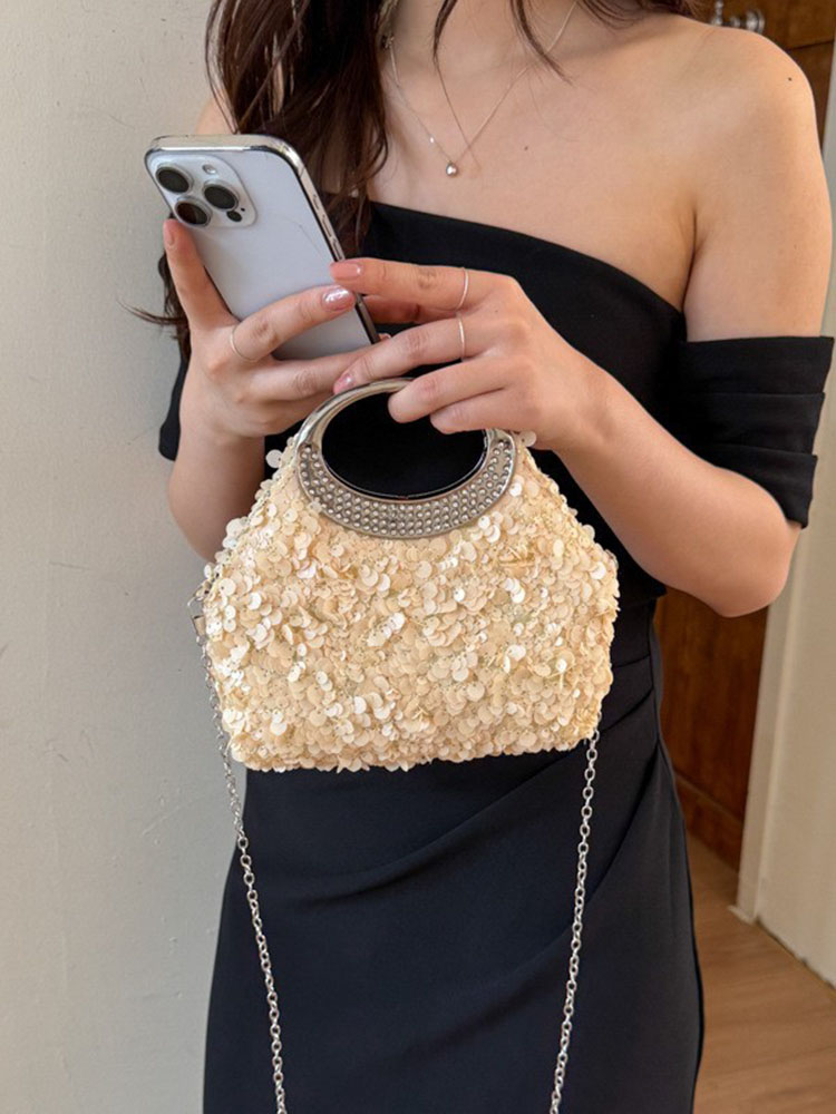 Luxury Bags 2026 Trends - Lekka, luksusowa torebka bankietowa z cekinami