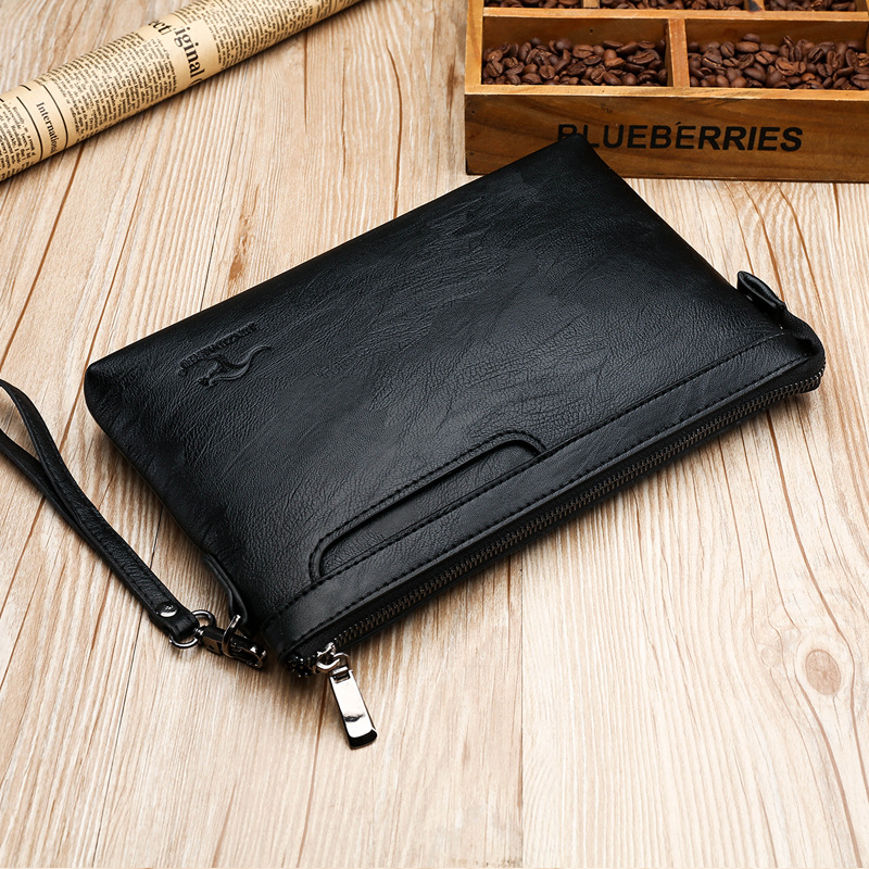 Key Holder Leather Pouch - Męska kopertówka z logo marki, wysokiej