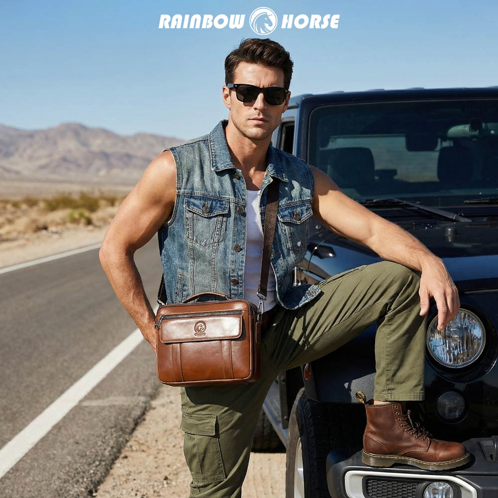 Nowa męska mini torba crossbod – Key Holder Leather Pouch recenzja i cena